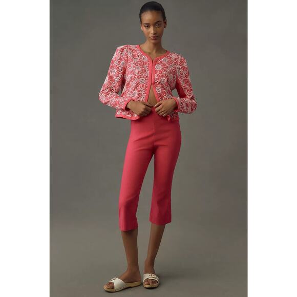 Anthropologie NWT Dolan Pink & White Linen Cutwork Jacket Size M - Picture 10 of 10